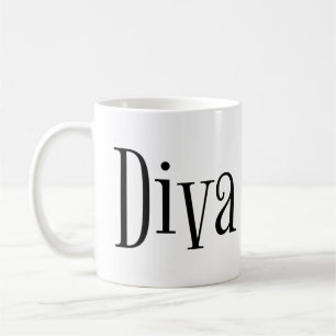 Diva Funny Whimsical Typography Coffee Mug