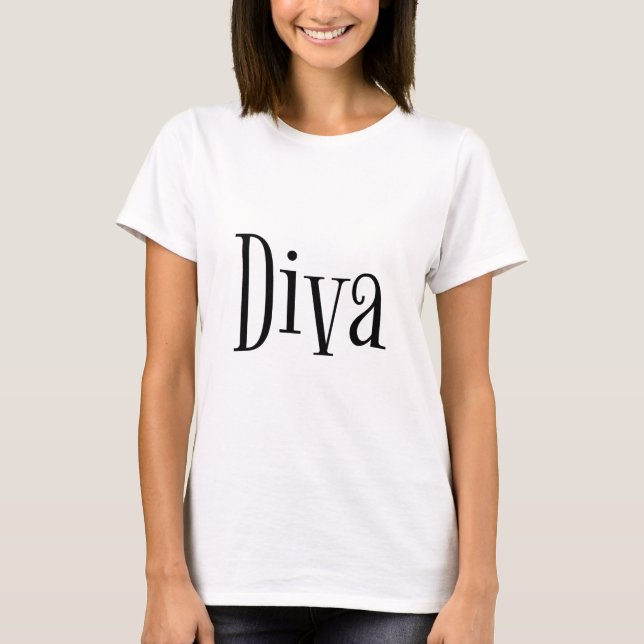 Diva Funny Whimsical Typography T-Shirt (Front)