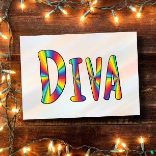 DIVA Gay Pride Rainbow Flag Fabulous LGBT LGBTQ Card