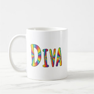 DIVA Gay Pride Rainbow Flag  Fabulous LGBT LGBTQ Coffee Mug