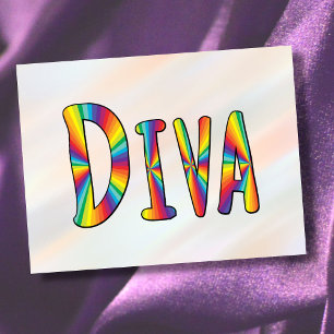 DIVA Gay Pride Rainbow Flag Fabulous LGBT LGBTQ  Postcard