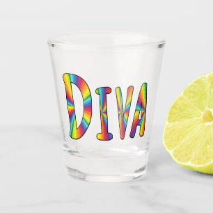 DIVA Gay Pride Rainbow Flag Fabulous LGBT LGBTQ Shot Glass