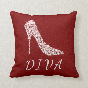 Diva Glam Glitter Diamond High Heel Shoes Red Cushion