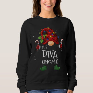 Diva Gnome Buffalo Plaid Christmas Tree Light Sweatshirt