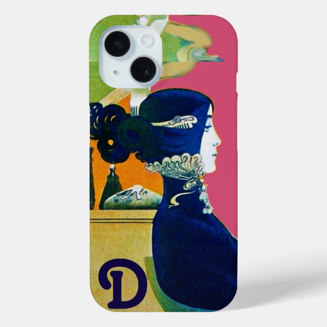 DIVA IN BLUE ,BEAUTY FASHION MONOGRAM  Case-Mate iPhone CASE (Back)