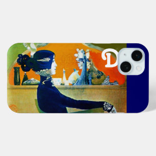 DIVA IN BLUE ,BEAUTY FASHION MONOGRAM iPhone 15 MINI CASE