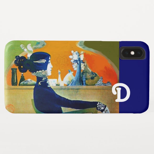 DIVA IN BLUE ,BEAUTY FASHION MONOGRAM Case-Mate iPhone CASE (Back (Horizontal))