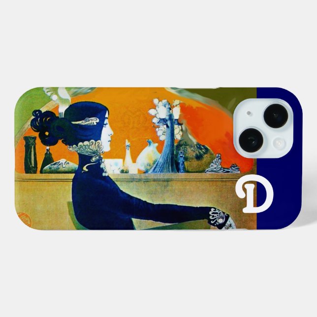 DIVA IN BLUE ,BEAUTY FASHION MONOGRAM Case-Mate iPhone CASE (Back (Horizontal))