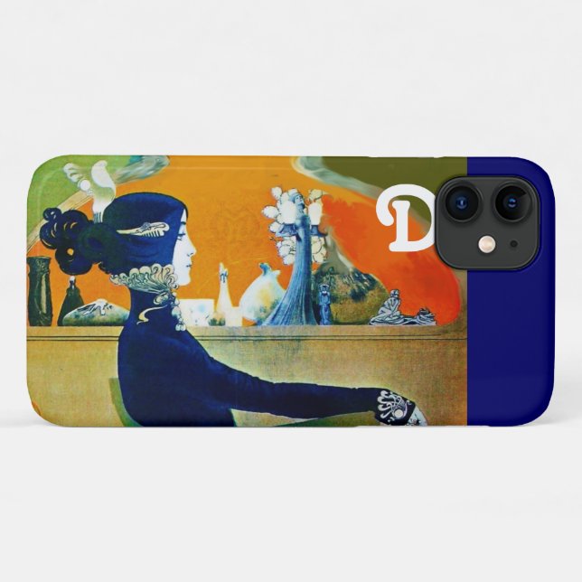 DIVA IN BLUE ,BEAUTY FASHION MONOGRAM Case-Mate iPhone CASE (Back (Horizontal))