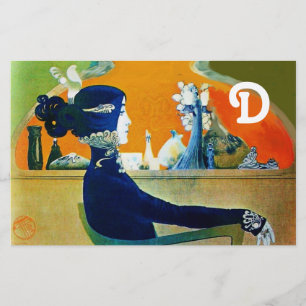 DIVA IN BLUE ,BEAUTY FASHION MONOGRAM STATIONERY