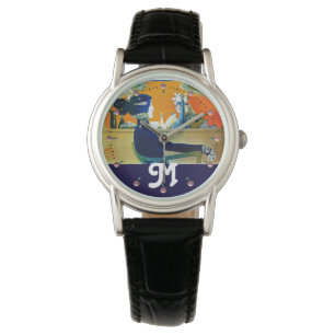 DIVA IN BLUE ,BEAUTY FASHION MONOGRAM WATCH