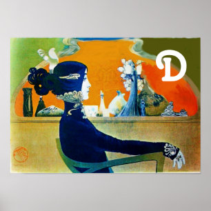 DIVA IN BLUE / Beauty,Hair,Fashion Monogram Poster