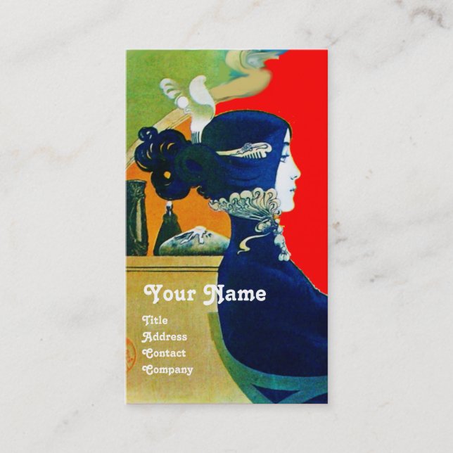 DIVA IN BLUE MONOGRAM Beauty Salon ,Makeup Artist Business Card (Front)