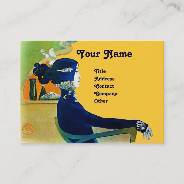 DIVA IN BLUE MONOGRAM Beauty Salon ,Makeup Artist Business Card (Front)