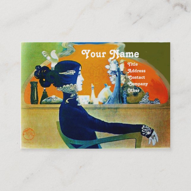 DIVA IN BLUE MONOGRAM Beauty Salon ,Makeup Artist Business Card (Front)