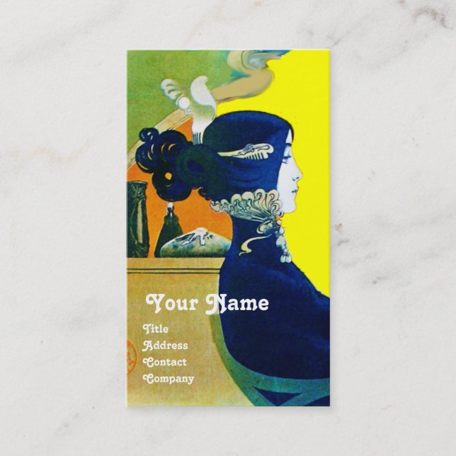 DIVA IN BLUE MONOGRAM Beauty Salon ,Makeup Artist Business Card (Front)