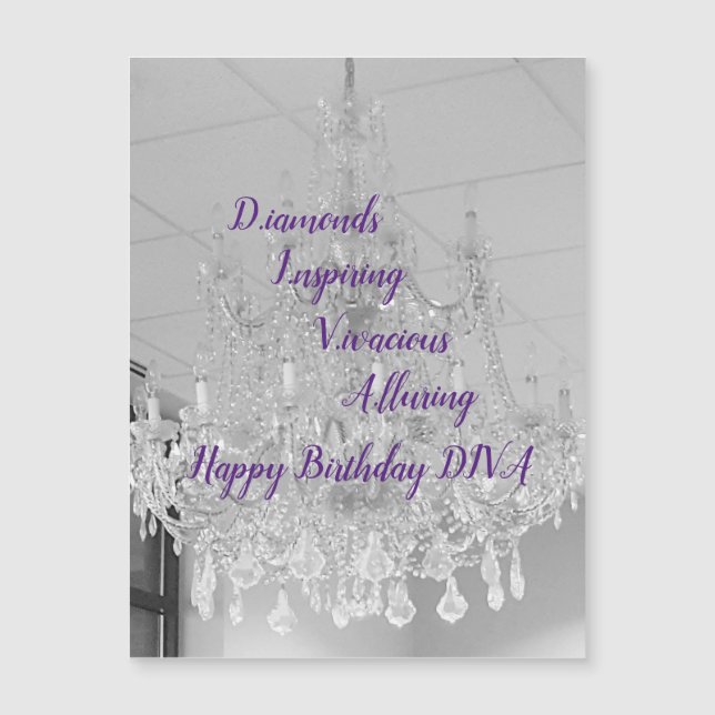 DIVA Life Lights Happy Birthday Magnetic Card (Front)