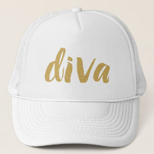 Diva Modern Glitter Text Design Trucker Hat