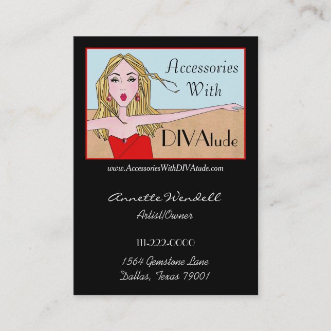 Diva of a Business Card - Chubby (Front)