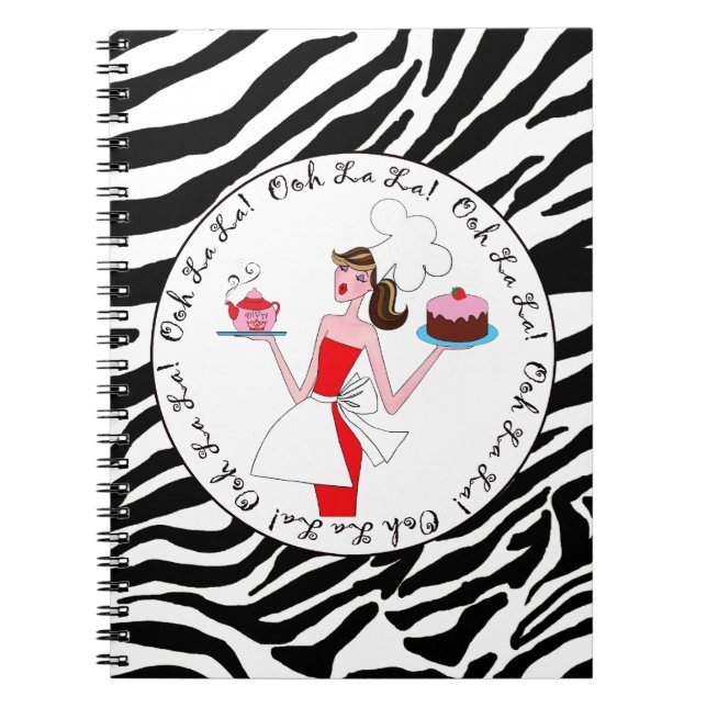Diva of a Cook - "Ooh La La!" - Spiral Notebook (Front)