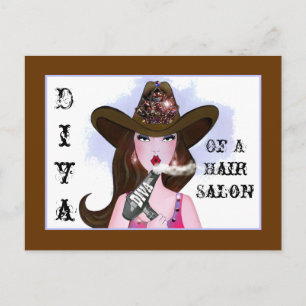 "Diva of a Cowgirl" Hair Salon Postcards