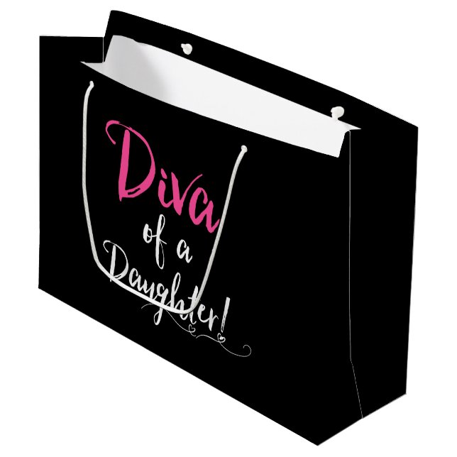 "DIVA of a Daughter!" Large Gift Bag (Front Angled)