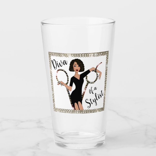 “Diva of a Stylist” Glass (Front)