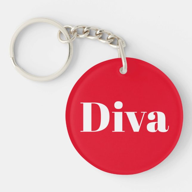 Diva Opera Singer Actor Stylish Music Themed Red Key Ring (Front)