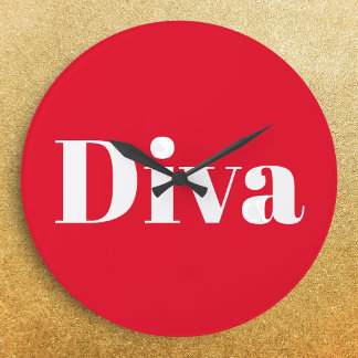 Diva Opera Singer Musical Performer Music Themed Large Clock