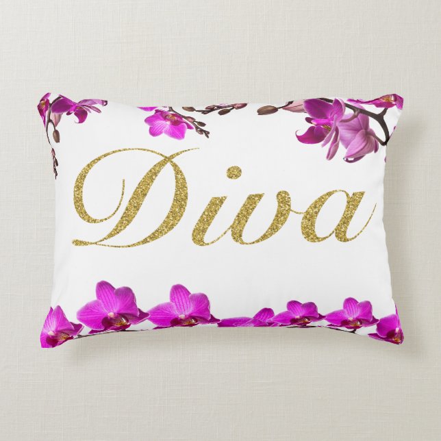Diva Orchid Pillow (Front)