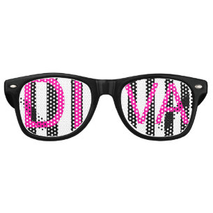 Diva Pink Adult Aviator Party Shades, White Retro Sunglasses