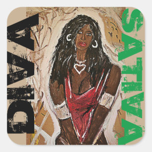 DIVA SATIVA SQUARE STICKER