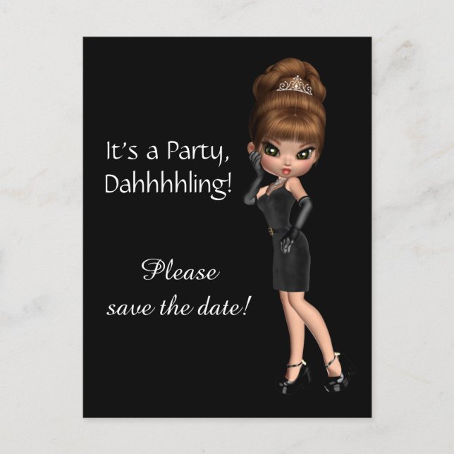 Diva Save the Date Announcement Postcard (Front)