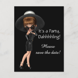 Diva Save the Date Announcement Postcard