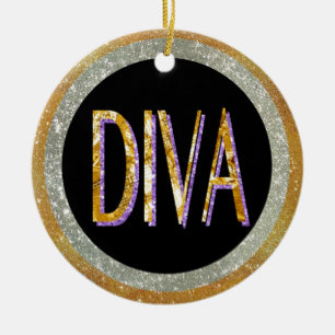 Diva Sparkle Ceramic Ornament