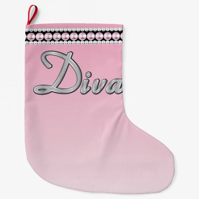 Diva Sparkle Large Christmas Stocking (Front)