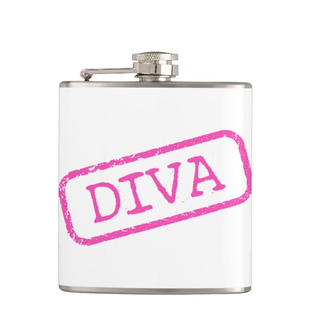 “Diva Stamped and Approved”  Hip Flask (Front)
