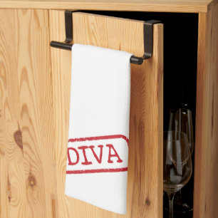 “DIVA - Stamped and Approved!” Tea Towel