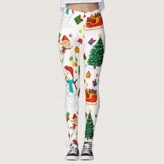 Diva Style Christmas pattern on leggings