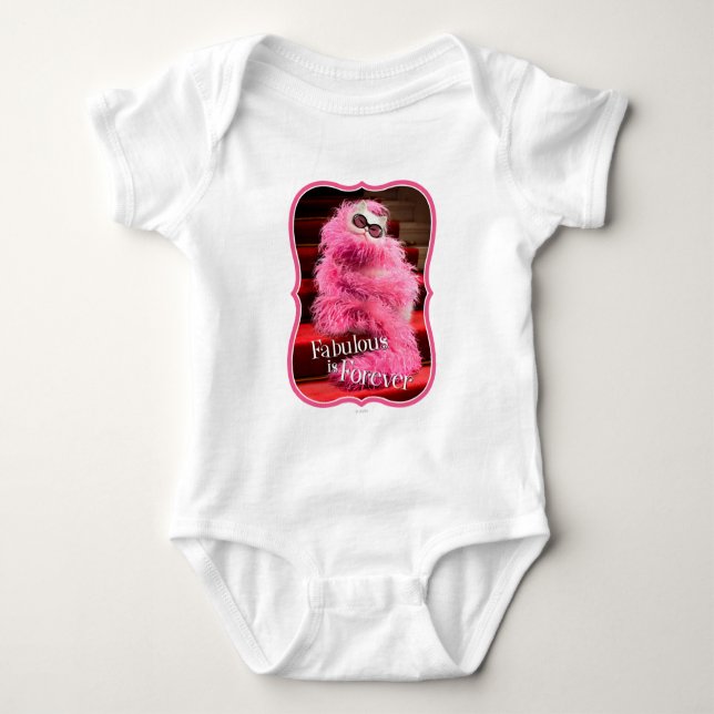 Diva White Cat Wrapped in Pink Boa on Red Carpet Baby Bodysuit (Front)
