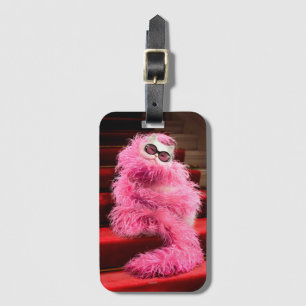 Diva White Cat Wrapped in Pink Boa on Red Carpet Luggage Tag
