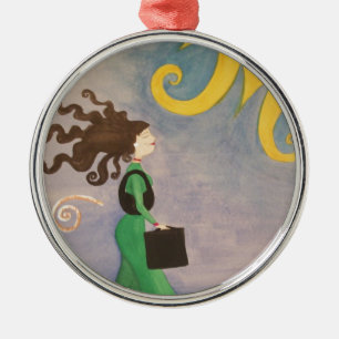 Diva Working Woman Metal Ornament