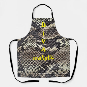 DIVAmalistic Brown Snakeskin Print Apron