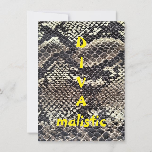 DIVAmalistic Brown Snakeskin Print Flat Card (Front)