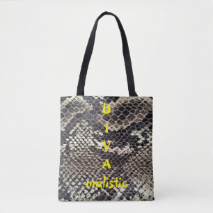 DIVAmalistic Brown Snakeskin Print Tote Bag
