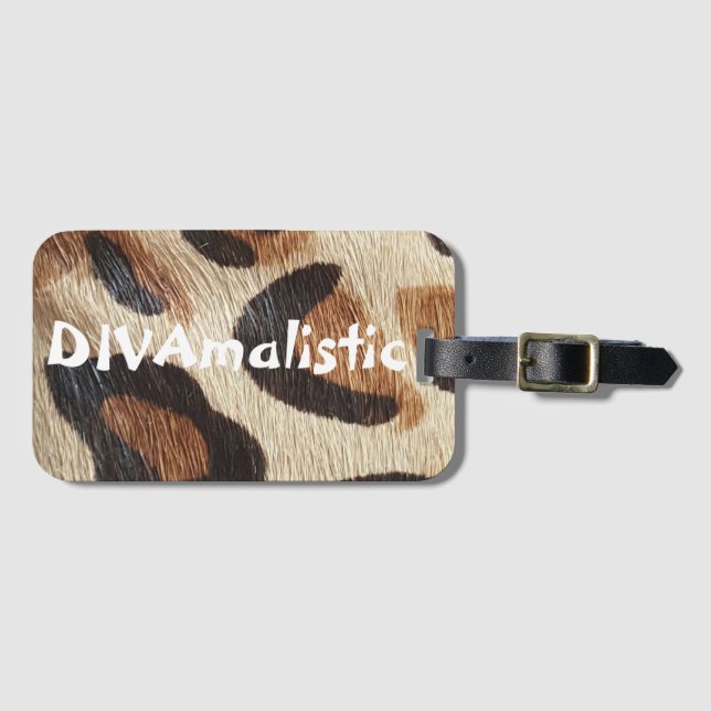 DIVAmalistic Leopard Print Luggage Tag (Front Horizontal)