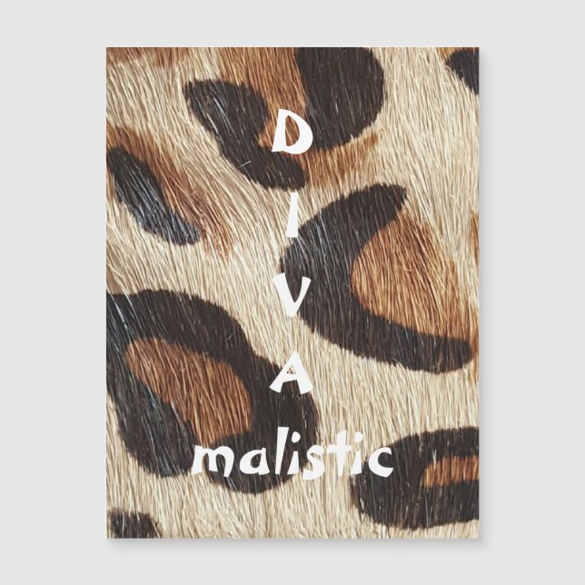 DIVAmalistic Leopard Print Magnetic Card (Front)