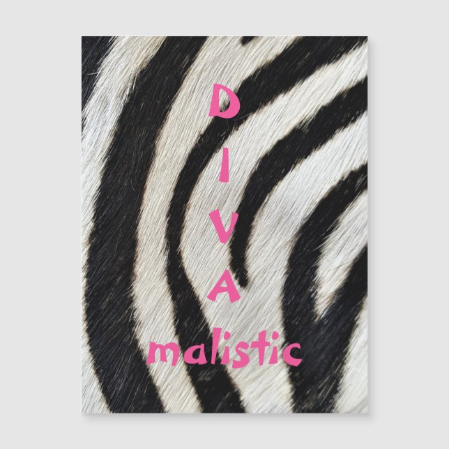 DIVAmalistic Zebra Print Magnetic Card (Front)