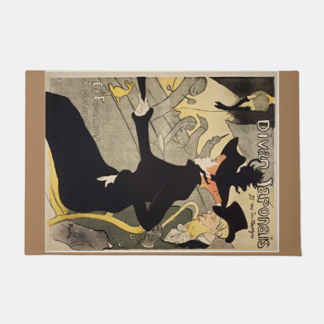Divan Japonais Toulouse-Lautrec Vintage Art Doormat (Front)
