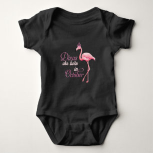 Divas Are Born in October/Flamingo Baby Bodysuit